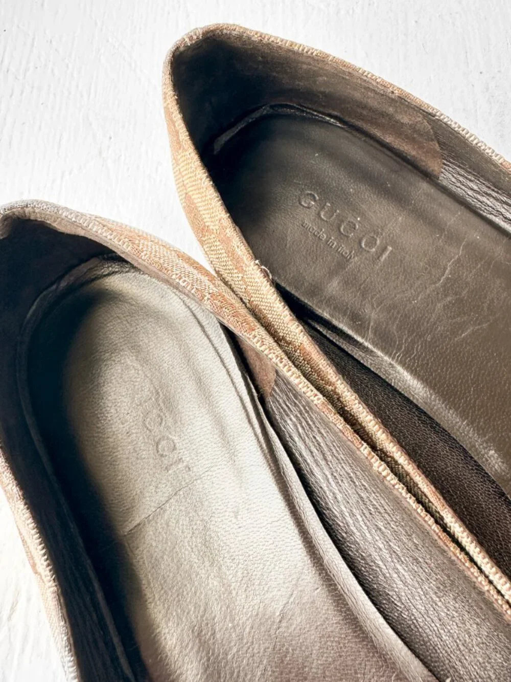 Gucci GG Monogram Canvas Ballet Flats - Size 8.5